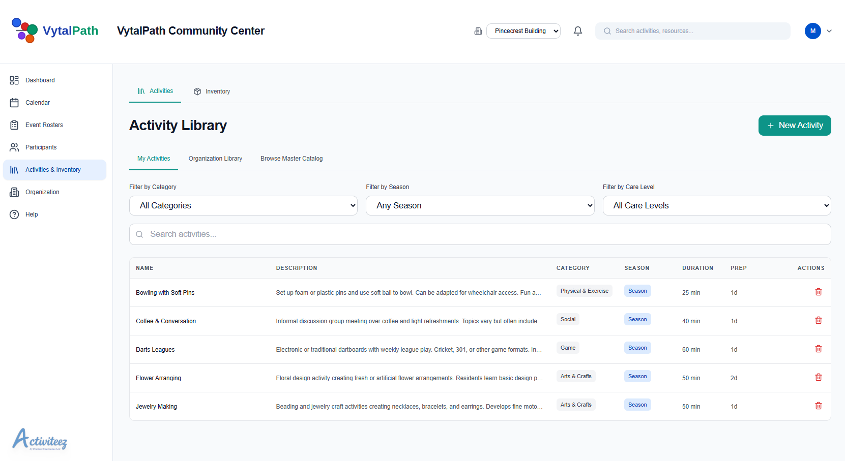 Activiteez Activity Library